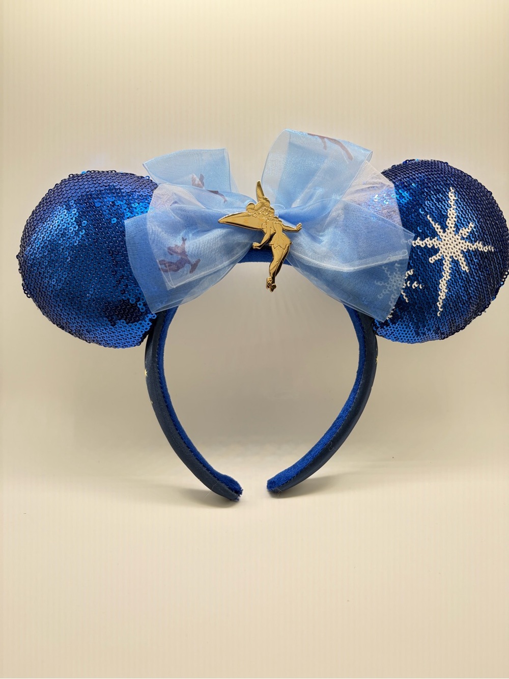 Tinkerbell Blue Sequin Minnie Mouse Ears Headband
